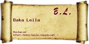 Baka Leila névjegykártya