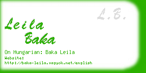 leila baka business card